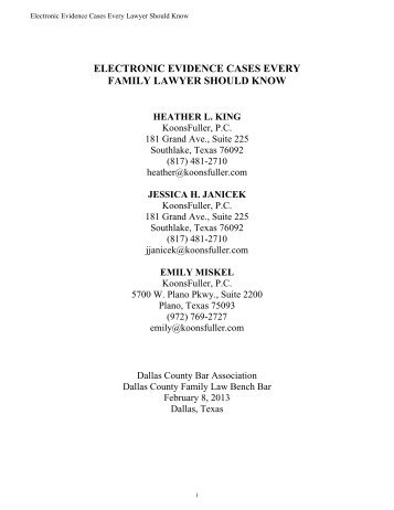 electronic evidence cases every family lawyer should know
