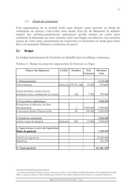 Rapport d'Ã©valuation autocuiseur BitatoorÃ© - CILSS