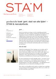 persbericht boek 'gent. stad van alle tijden' – STAM & mercatorfonds