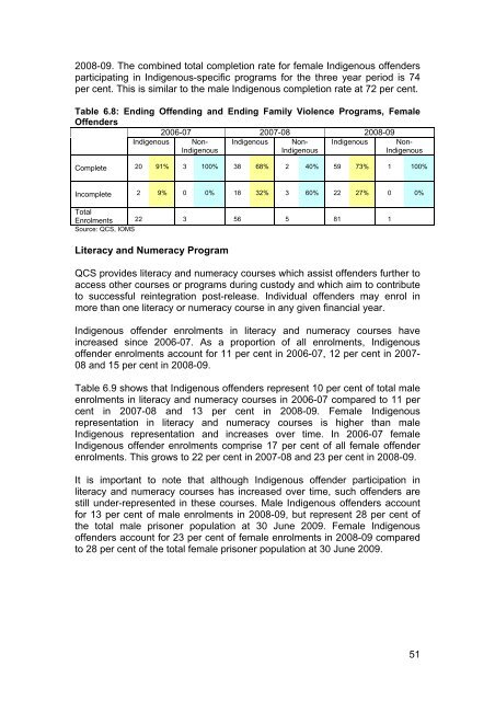 Rehabilitative needs and treatment of Indigenous offenders in ...