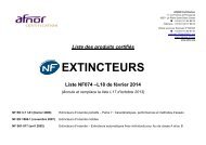 Liste des produits certifiés NF074 - EXTINCTEURS - Marque NF