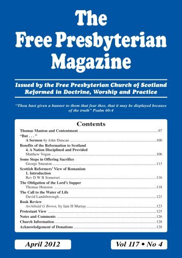 April - the Free Presbyterian church of Scotland