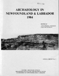 Archaeology in Newfoundland and Labrador 1984 - Tourism ...