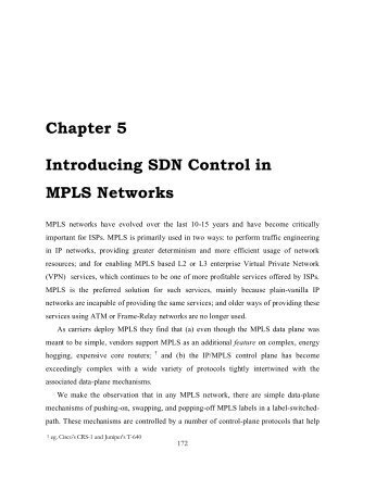 Chapter 5 Introducing SDN Control in MPLS Networks - High ...