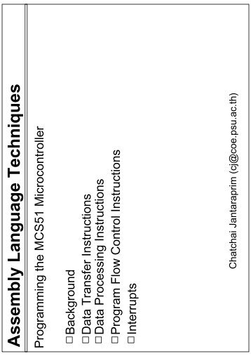 MCS51 Instruction Set