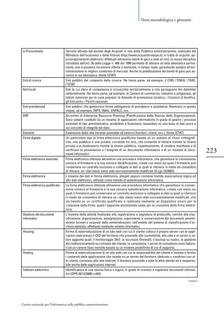 Lo stato dell'informatizzazione nella Pubblica ... - Archivio CNIPA