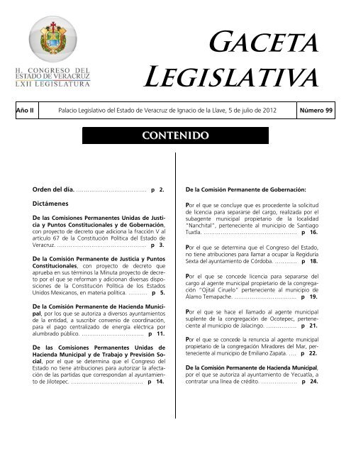 Gaceta Legislativa - H. Congreso del Estado de Veracruz