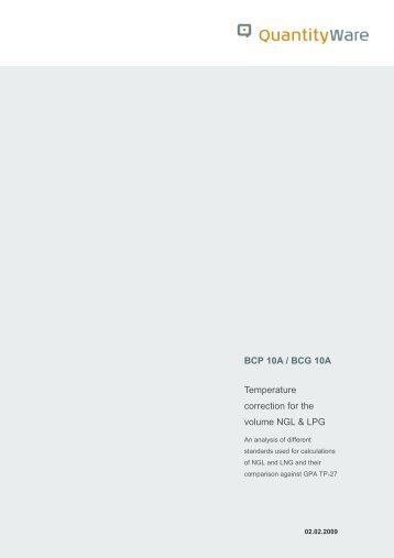 Comparison of Calculation Standards of NGL and LPG - QuantityWare