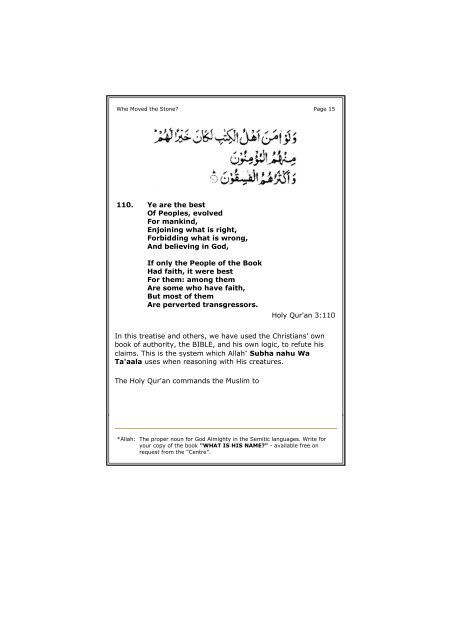 Who moved the Stone.pdf - Way to Allah