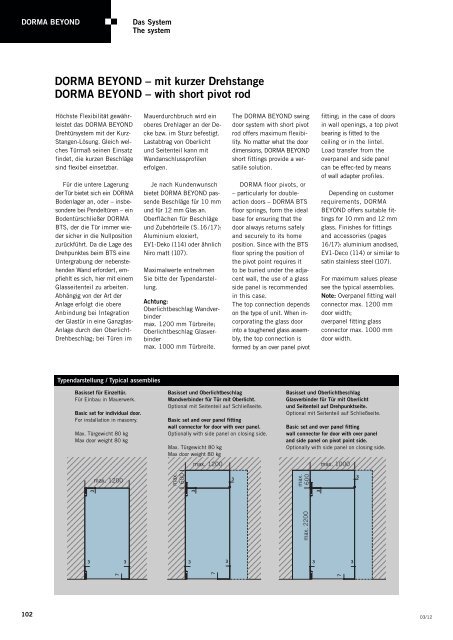 BESCHLÄGE UND TÜRSCHIENEN FÜR GANZGLAS-ANLAGEN ...