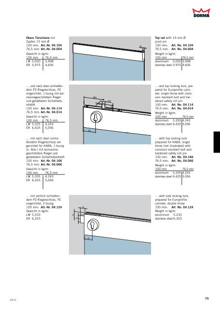 BESCHLÄGE UND TÜRSCHIENEN FÜR GANZGLAS-ANLAGEN ...