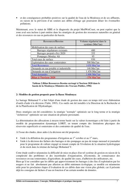 Revue de quelques éléments de base pour l'évaluation des débits ...