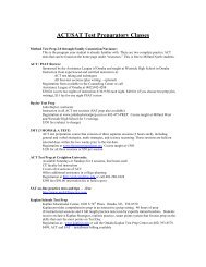 ACT/SAT Test Prep Classes - Millard North High School