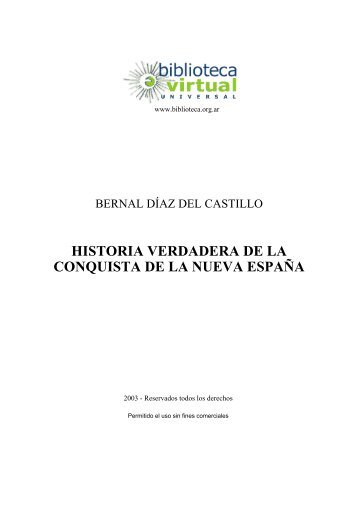 HISTORIA VERDADERA DE LA CONQUISTA DE LA NUEVA ESPAÃA