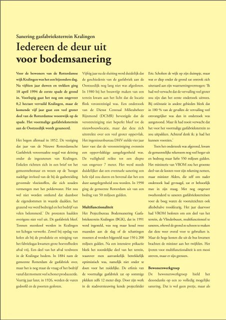 Â© Jan van den Noort, Iedereen de deur uit voor bodemsanering ...