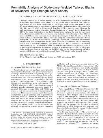 Formability Analysis of Diode-Laser-Welded Tailored Blanks of ...