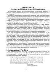 LABORATORY 4 Creating an Effective Scientific Presentation