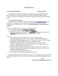 Tender Notice for Pharmaceutical Science - Nagpur University