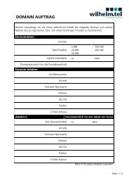 Domain Auftrag - Wilhelm.tel GmbH
