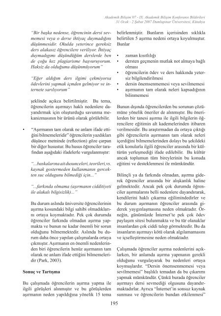 07 31 Ocak - 2 Åubat 2007 KÃ¼tahya - Akademik BiliÅim KonferanslarÄ±