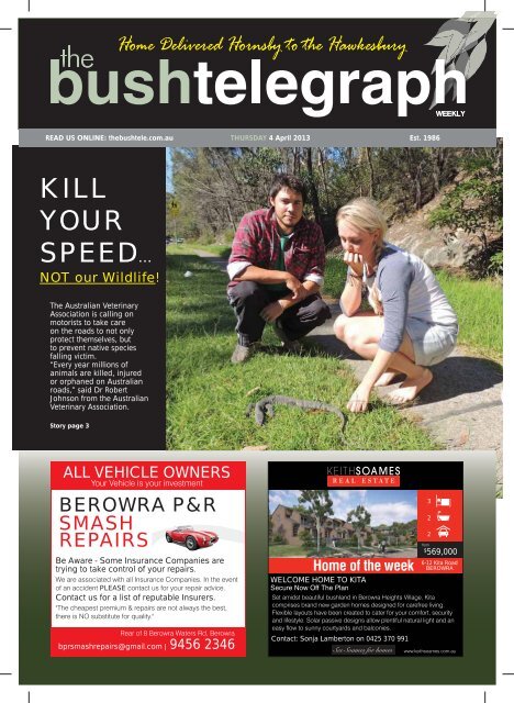 4th April 2013 - The Bush Telegraph Weekly