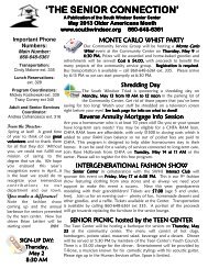 Senior Newsletter - Town of South Windsor