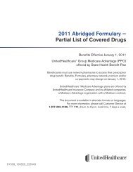 2011 Abridged Formulary â Partial List of Covered ... - Uhcretiree.com