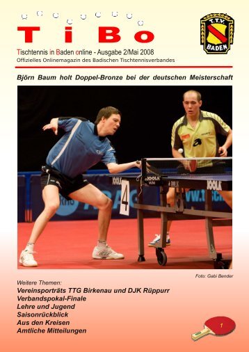Ausgabe Mai 2008 - Tischtennis Bezirk Heidelberg