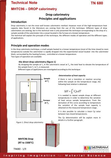 Technical Note TN 680 - Setaram