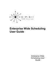 Enterprise Wide Scheduling User Guide - CPSI Application ...