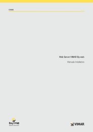 Web Server VIMAR By-web Manuale installatore - Vimar S.p.A.