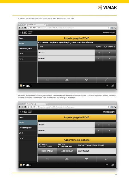 Web Server VIMAR By-web Manuale installatore - Vimar S.p.A.