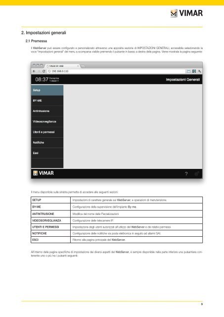 Web Server VIMAR By-web Manuale installatore - Vimar S.p.A.