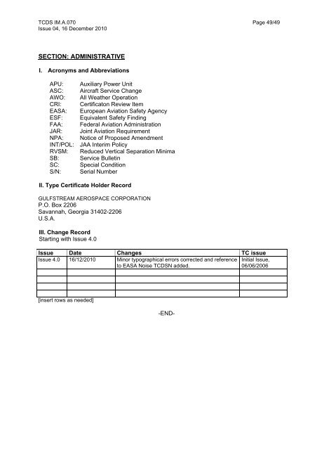 European Aviation Safety Agency EASA TYPE-CERTIFICATE DATA ...