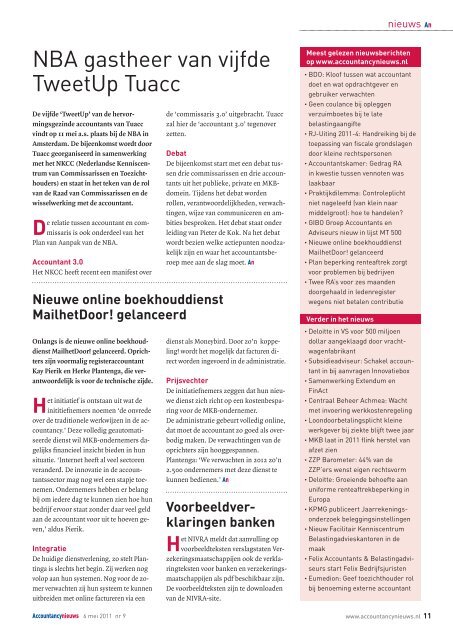 Accountancynieuws 6 mei 2011