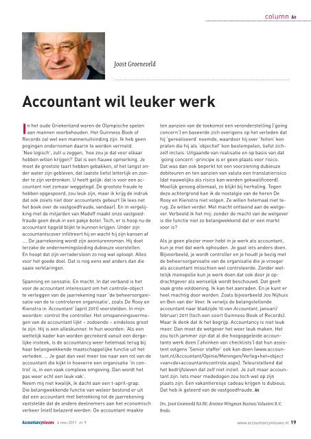 Accountancynieuws 6 mei 2011