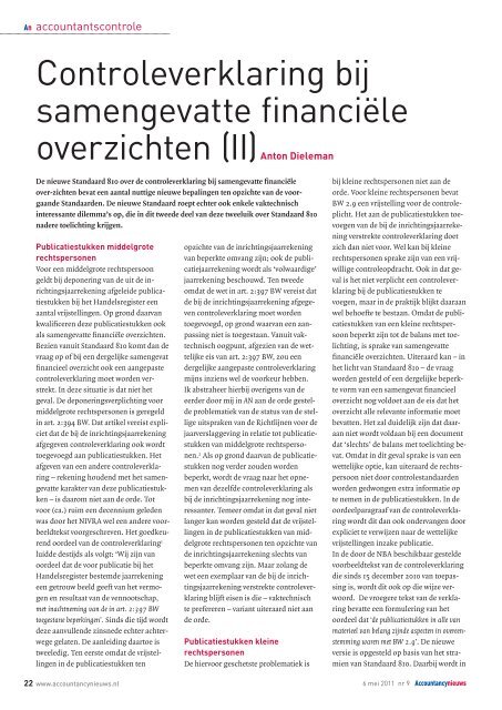 Accountancynieuws 6 mei 2011