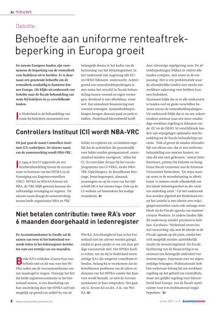 Accountancynieuws 6 mei 2011