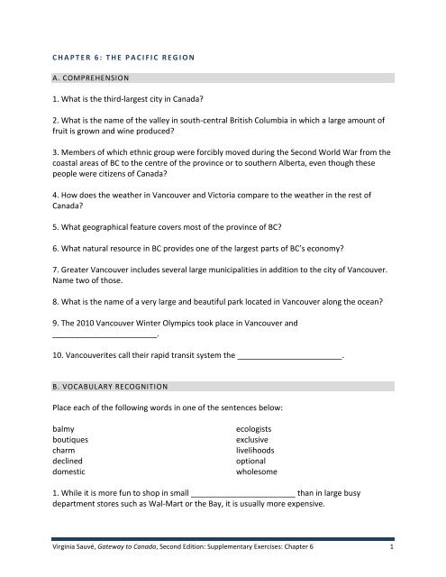 Supplementary Exercises Chapter 6