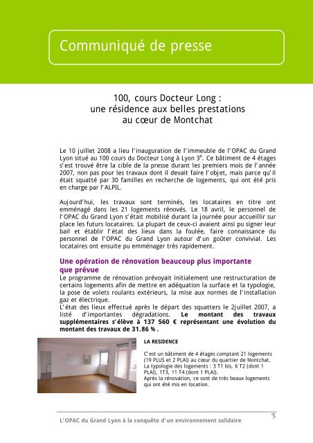 TÃ©lÃ©charger le dossier de presse - Grand Lyon Habitat