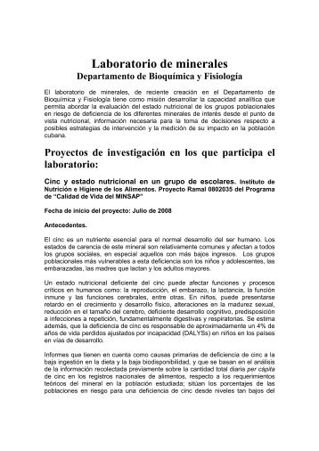 Laboratorio de Minerales y Oligoelementos - Instituto de NutriciÃ³n e ...