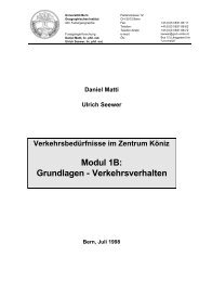 Bericht Verkehrsbedürfnisse im Zentrum Köniz.Modul 1B: Grundlagen