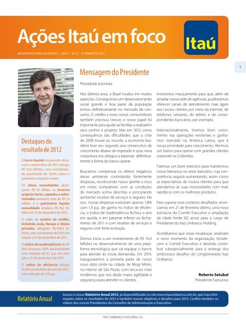 Ações Itaú em foco - Relações com Investidores - Banco Itaú