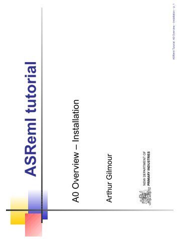 ASReml tutorial - VSN International