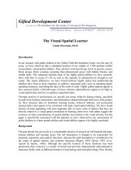 V-100 The Visual Spatial Learner - the Gifted Development Center