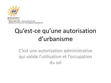 Qu'est-ce qu'une autorisation d'urbanisme - ALE-Montpellier
