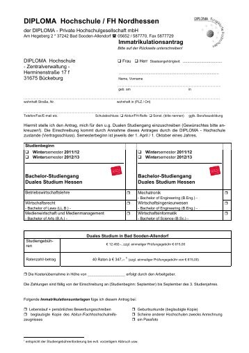 DIPLOMA Hochschule / FH Nordhessen - Diploma Private ...