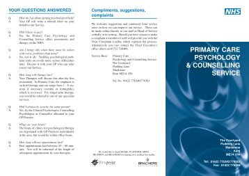 primary care psychology & counselling service - Kent and Medway ...