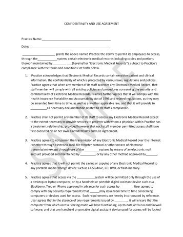 sample confidentiality agreement - The Renal Network