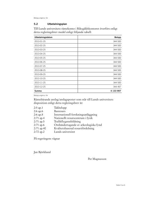 LÃ¤nk till regleringsbrevet fÃ¶r 2013 (PDF 443 kB ... - Lunds universitet